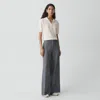 Theory Wide-leg Pant In Fluid Linen In Blue