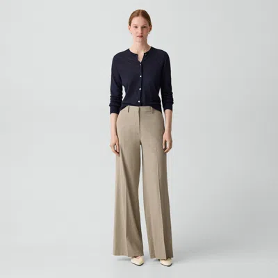 Theory Wide-leg Pant In Good Linen In Neutral