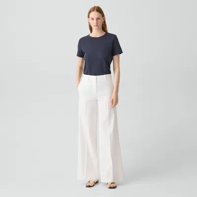Theory Wide-leg Pant In Good Linen In White