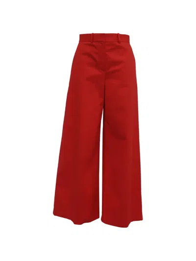 Pre-owned Theory Wide-leg Trousers In Red