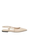 Theory Woman Ballet Flats Ivory Size 8 Leather In Neutral