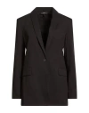 Theory Woman Blazer Black Size 2 Linen, Viscose, Elastane