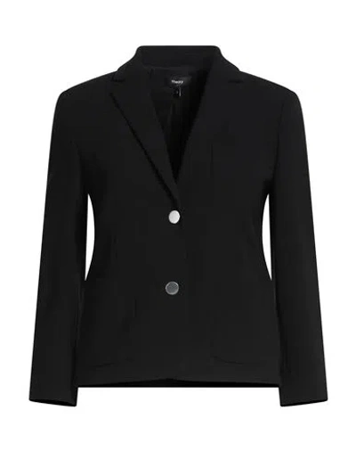 Theory Woman Blazer Black Size 2 Triacetate, Polyester