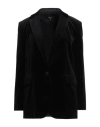 Theory Woman Blazer Black Size 8 Cotton, Elastane In Black