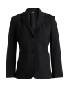 Theory Woman Blazer Black Size 00 Rayon, Nylon, Elastane In Black