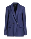 Theory Woman Blazer Blue Size 0 Virgin Wool In Blue
