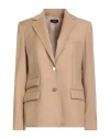 Theory Woman Blazer Camel Size 4 Virgin Wool In Brown