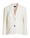 Theory Woman Blazer Cream Size 12 Triacetate, Polyester In White