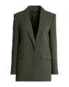 Theory Woman Blazer Dark Green Size 0 Triacetate, Polyester