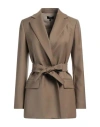 Theory Woman Blazer Khaki Size 2 Virgin Wool In Beige