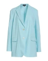 Theory Woman Blazer Light Blue Size 14 Linen, Viscose, Elastane In Blue