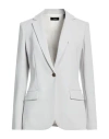 Theory Woman Blazer Light Grey Size 6 Triacetate, Polyester In Gray