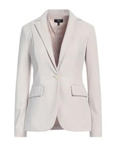 Theory Woman Blazer Light Grey Size 8 Polyamide, Elastane In Gray