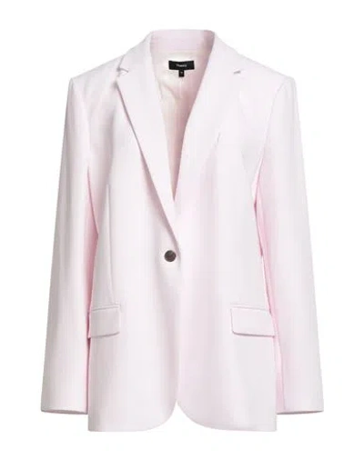 Theory Woman Blazer Light Pink Size 14 Triacetate, Polyester