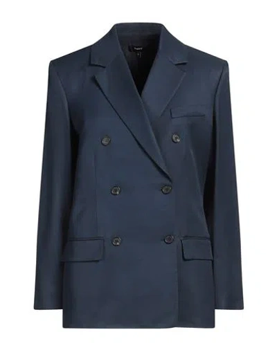 Theory Woman Blazer Midnight Blue Size 8 Viscose