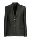 Theory Woman Blazer Military Green Size 14 Virgin Wool In Gray