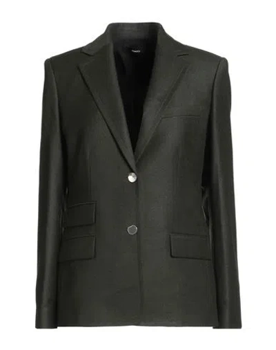 Theory Woman Blazer Military Green Size 14 Virgin Wool In Gray