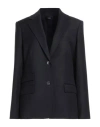 Theory Woman Blazer Navy Size 10 Virgin Wool In Black