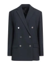 Theory Boxy Double-breasted Wool-blend Jacket In Navy
