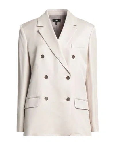 Theory Woman Blazer Off White Size 12 Viscose