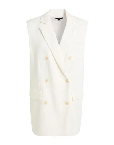Theory Woman Blazer Off White Size S Linen, Viscose, Elastane