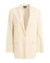 Theory Woman Blazer Pastel Yellow Size 4 Linen, Viscose, Elastane In Neutral
