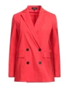 Theory Woman Blazer Red Size 00 Linen, Viscose, Elastane In Pink