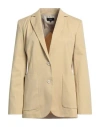 Theory Woman Blazer Sand Size 4 Cotton, Elastane In Beige
