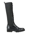 Theory Woman Boot Black Size 8 Leather, Textile Fibers