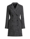 Theory Woman Coat Black Size 10 Wool, Acrylic, Synthetic Fibers, Cotton, Polyester In Gray