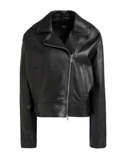 Theory Woman Jacket Black Size L Lambskin