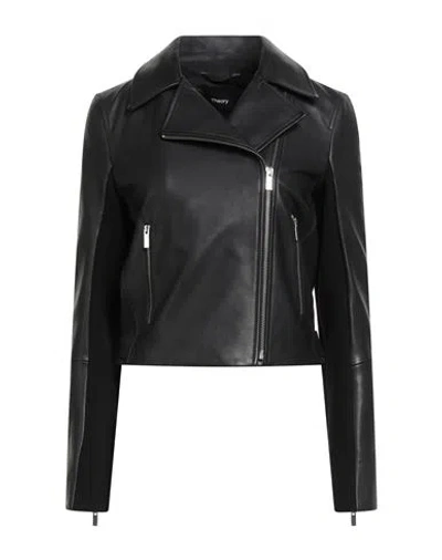 Theory Woman Jacket Black Size L Lambskin