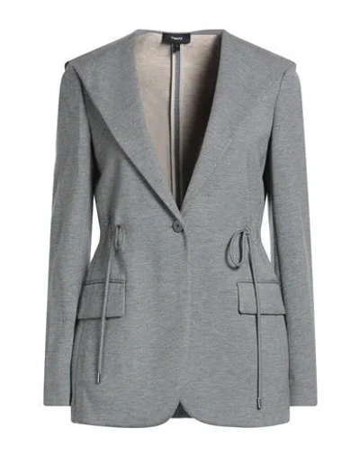 Theory Woman Jacket Grey Size Xs Viscose, Elastane, Polyamide In Gray