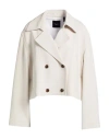 Theory Woman Jacket Ivory Size L Triacetate, Polyester In Neutral