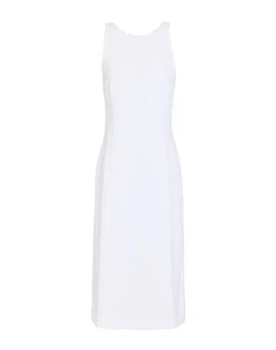 Theory Woman Midi Dress White Size 6 Viscose