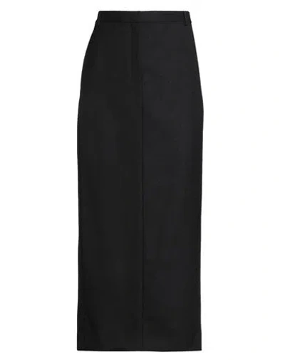 Theory Woman Midi Skirt Charcoal Size 2 Wool, Polyester, Viscose, Elastane In Gray