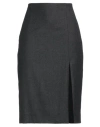 Theory Midi Blue Skirt With Slit In Wool Blend Woman In Grey