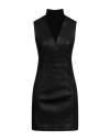 Theory Woman Mini Dress Black Size 0 Lambskin, Merino Wool, Polyacrylic, Elastane, Polyester In Black