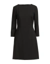 Theory Woman Mini Dress Black Size 12 Virgin Wool, Elastane In Black