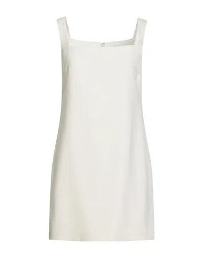 Theory Woman Mini Dress Cream Size 6 Triacetate, Polyester In White