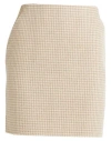 Theory Woman Mini Skirt Beige Size 10 Wool, Cashmere In Beige