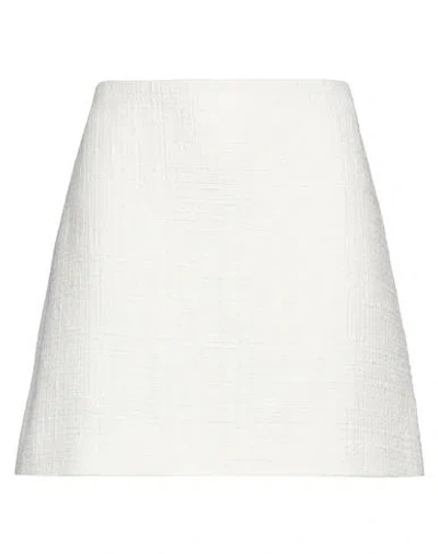 Theory Woman Mini Skirt White Size 4 Cotton, Polyamide