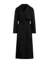 Theory Woman Overcoat & Trench Coat Black Size M Cotton, Elastane In Black