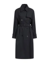Theory Woman Overcoat & Trench Coat Black Size M Cotton, Polyamide, Elastane In Black