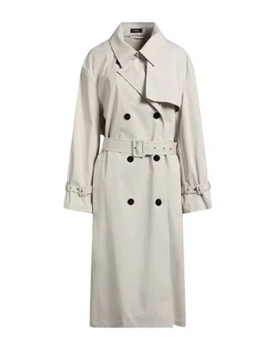 Theory Woman Overcoat & Trench Coat Cream Size Xl Cotton, Polyamide, Elastane In White