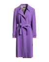 Theory Woman Overcoat & Trench Coat Mauve Size Xl Triacetate, Polyester In Purple