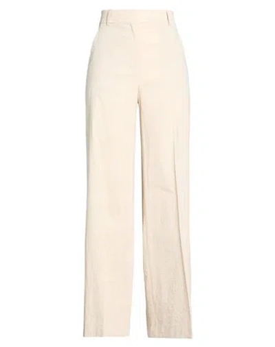 Theory Woman Pants Beige Size 10 Linen, Viscose, Elastane In Neutral