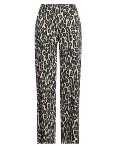 Theory Woman Pants Beige Size 12 Virgin Wool, Elastane