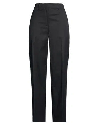Theory Woman Pants Black Size 8 Cotton, Elastane