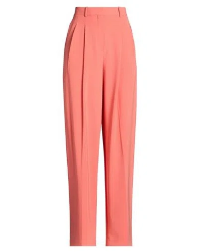 Theory Woman Pants Coral Size 6 Triacetate, Polyester In Pink